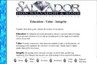 Splash screen of Salvador and Sons dot com